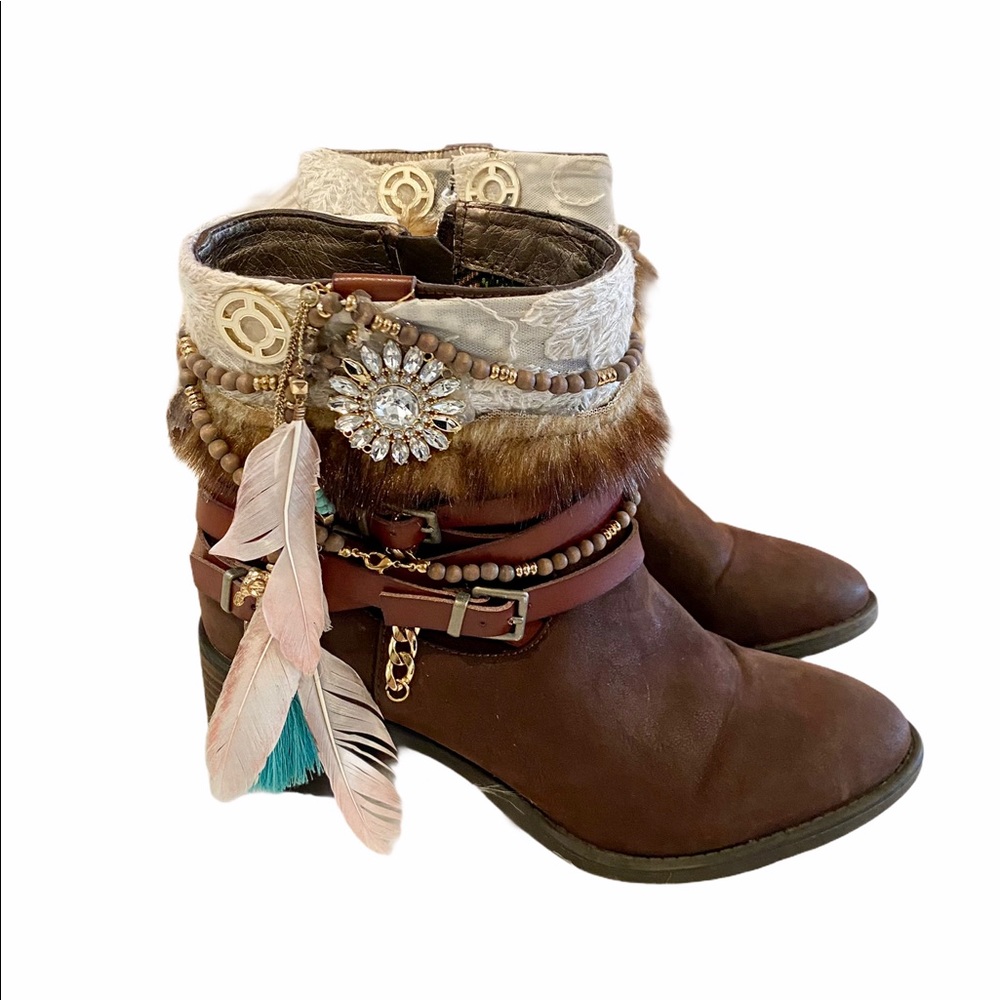 Custom Boho Bull Boxer Triumph Boots Sz 10
